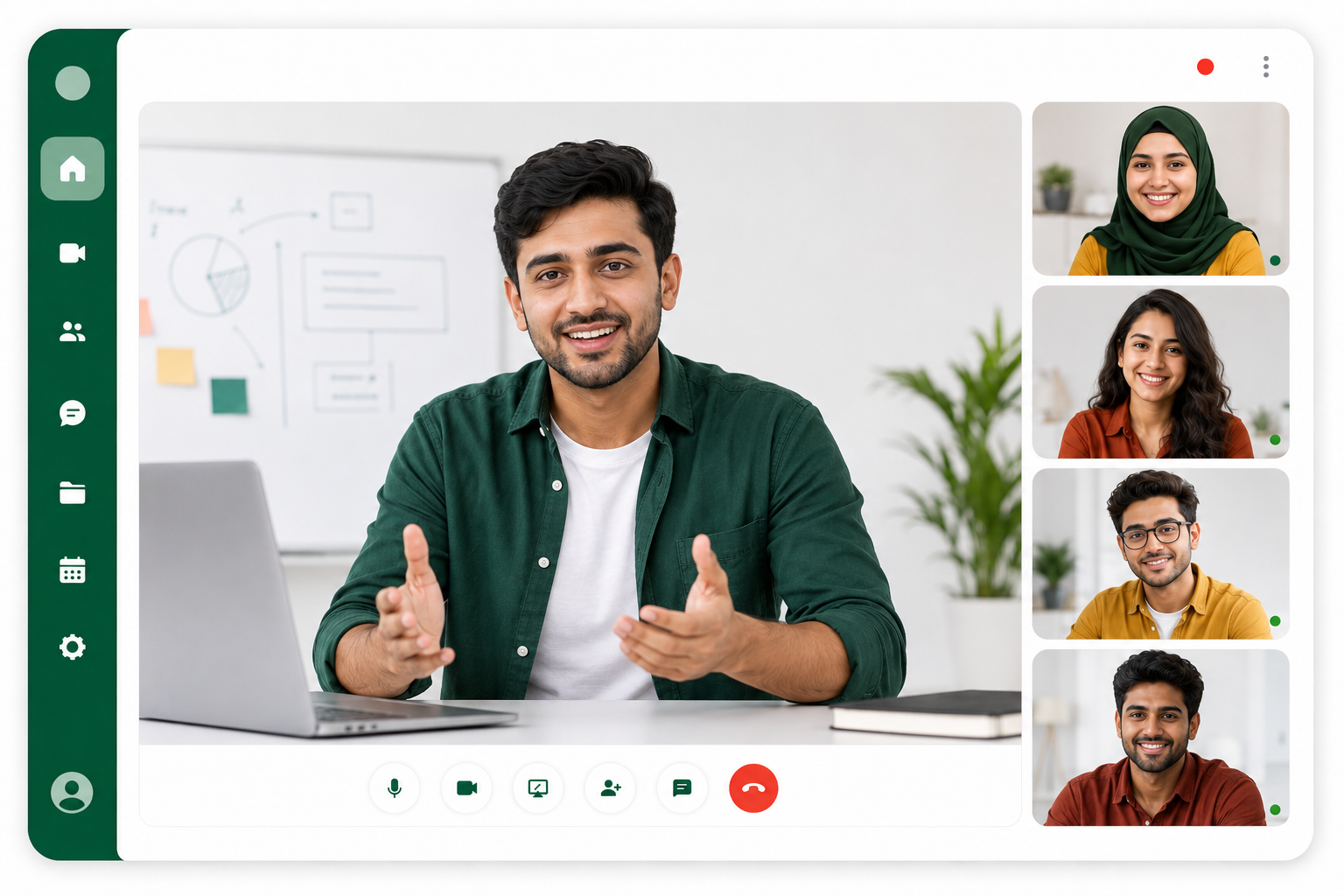 Online live class interface mockup