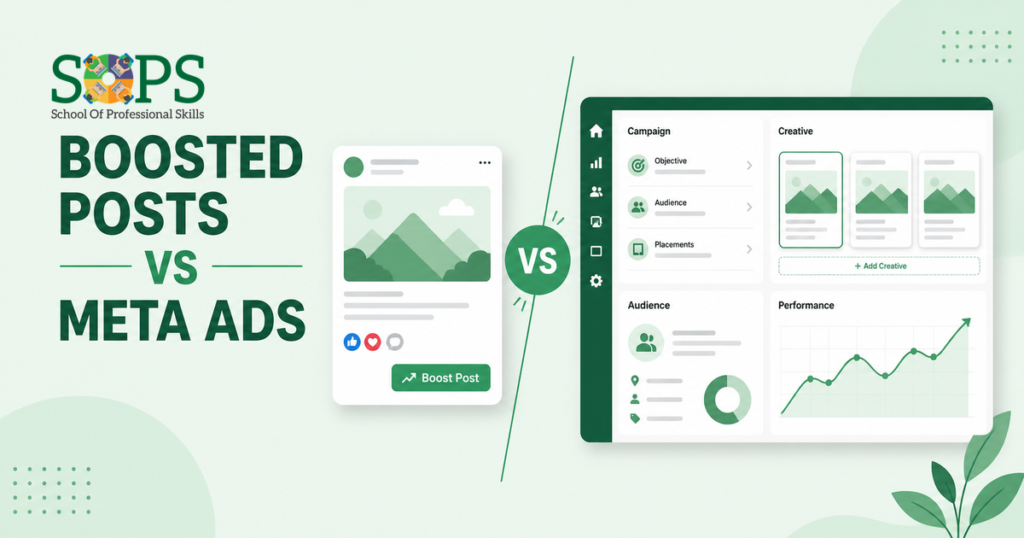 boosted posts vs Meta Ads campaign control comparison