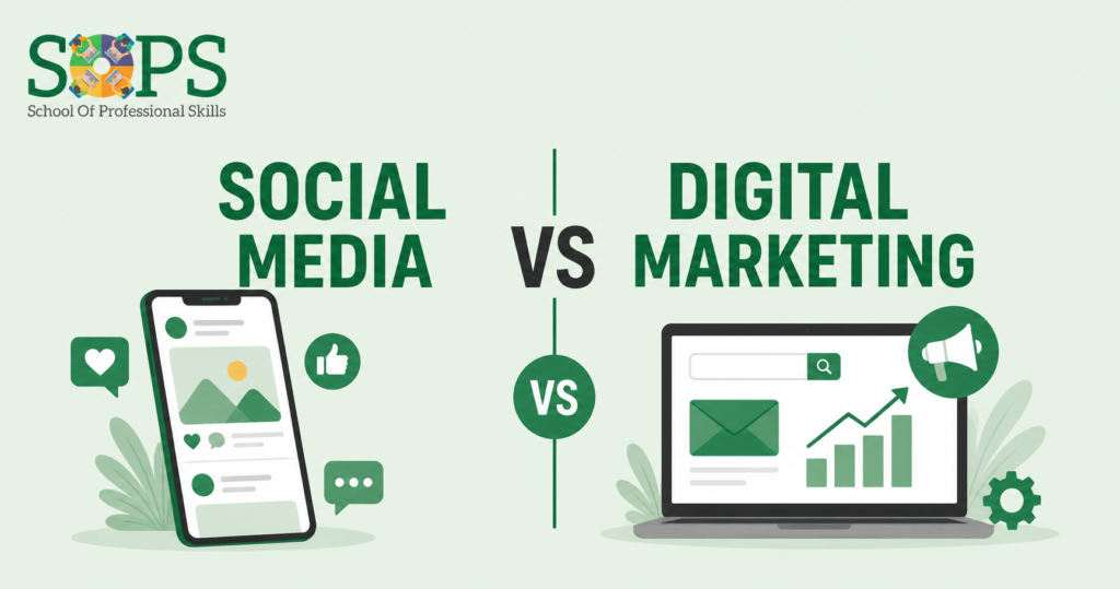social media marketing vs digital marketing comparison