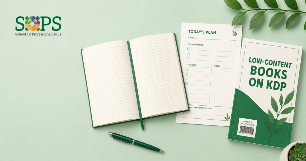 low content books Amazon KDP planner and journal publishing guide