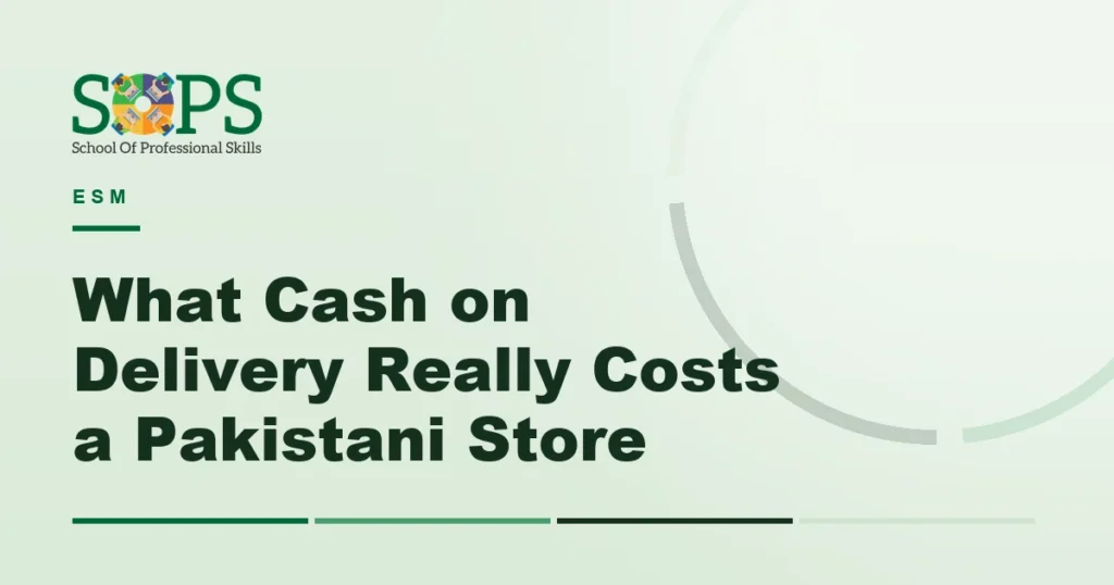cash on delivery pakistan - Flat illustration of a parcel with a return arrow and a chart