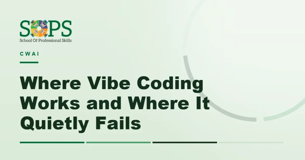 vibe coding - Flat illustration of a browser window with one cracked panel